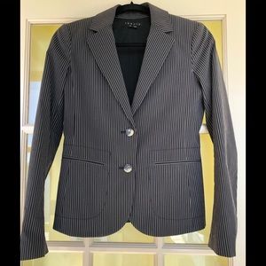 Theory Black and White Pinstripe Jacket